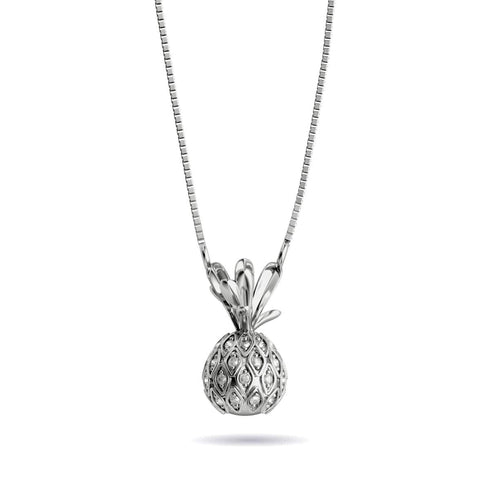 Pina colada | Argent sterling .925 | Collier fermoir infini cristal ananas